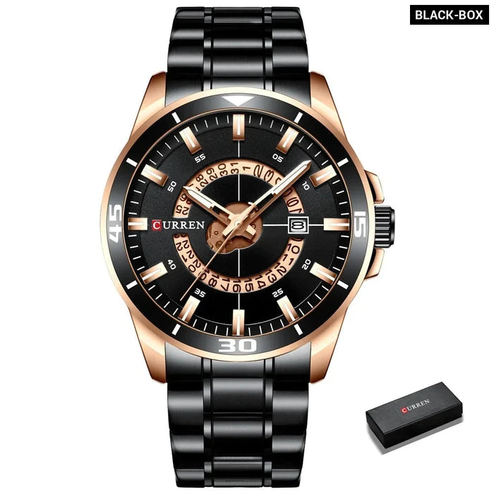 Stainless Steel Quartz Male Wristwatch With Date