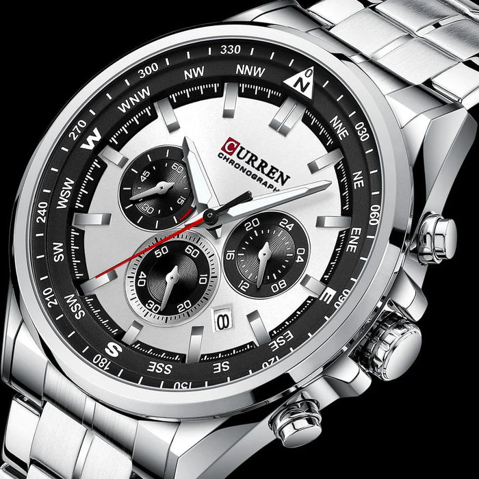 316 Stainless Steel Casual Sporty Quartz Wristwatch For Men