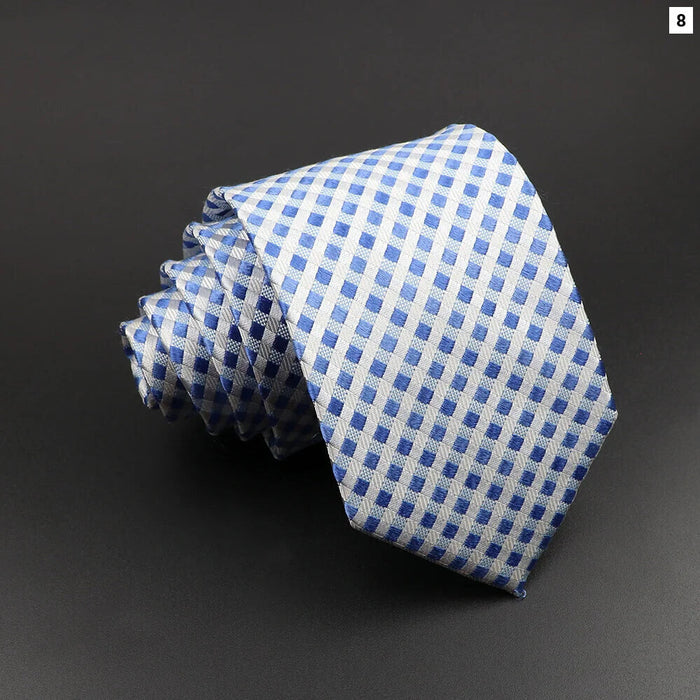 Silk Tie Classic Striped Plaid Necktie For Men 100% Jacquard Woven Business Wedding Party Daily Suit Gift