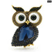 Crystal Owl Brooch Blue Red