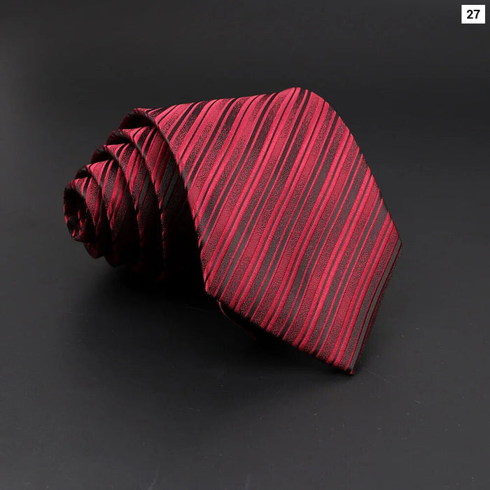 Mens Jacquard Striped Tie For Business Weddings And Daily Wear