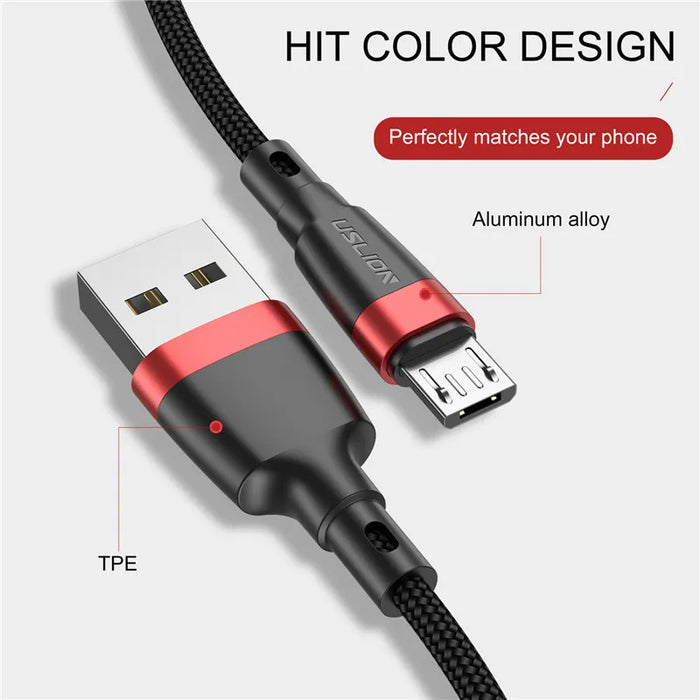 3A Fast Charge Usb Micro Cable For Samsung Xiaomi Android 3M