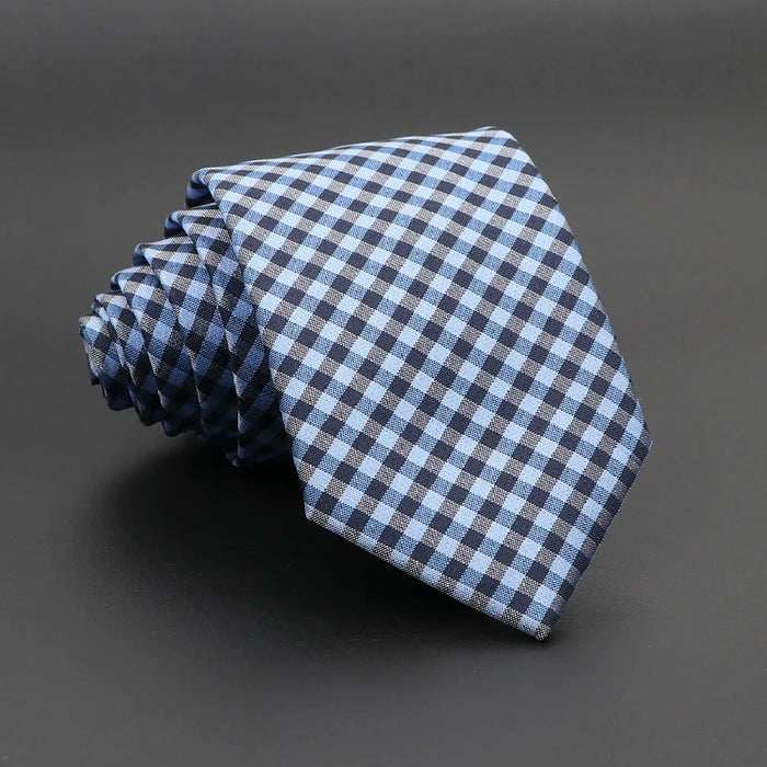 Classic Plaid Neck Tie Jacquard Woven Polyester Wedding