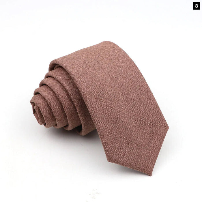 Mens Skinny Tie Wrinkle-Free Wedding Necktie In Pink Blue Or Grey