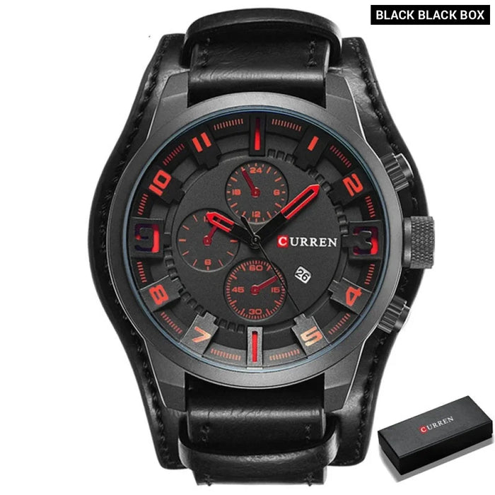 8225 Army Military Quartz Mens Watches Leather Men Watch Casual Sport Male Clock Watch