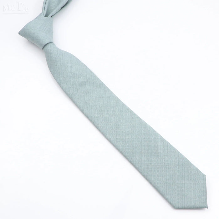 Mens Skinny Tie Wrinkle-Free Wedding Necktie In Pink Blue Or Grey