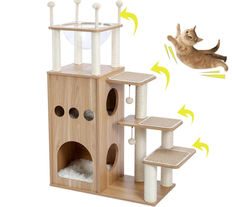 Quick Delivery Cat Tree Tower Sisal Scratching Posts Play Ball