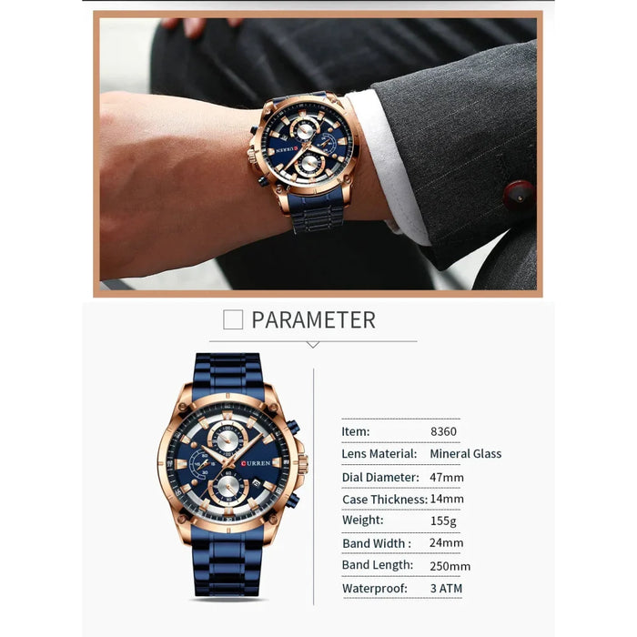 Gold Watches Men’s Quartz Wristwatch Fashion Sport