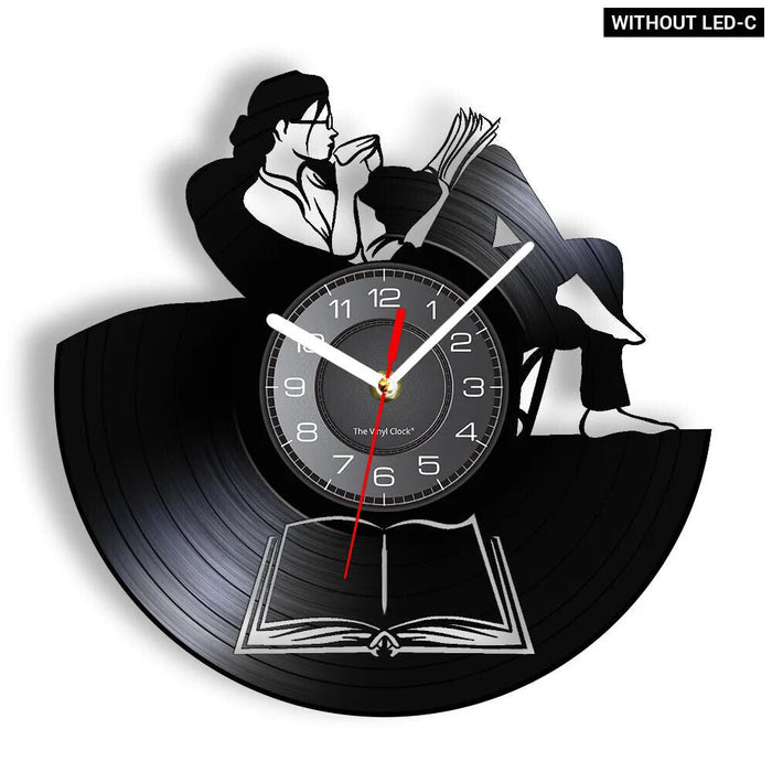 Reading Lady Vinyl Record Clock