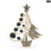 Rhinestone Christmas Tree Brooch 2 Colour