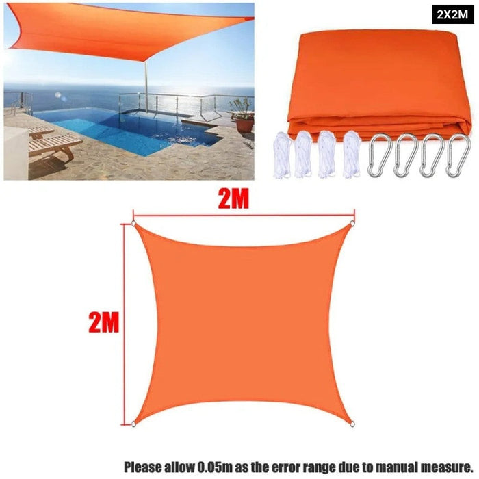 Orange All size Waterproof Sun Shade Sail Square Rectangle Triangle Garden Terrace Canopy Swim Shade Camp Hiking Yard Awnings