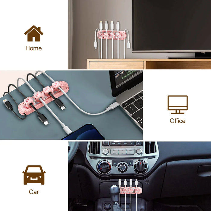 Silicone Magnetic Cable Organizer For Desktop Tidy Management Clips For Mouse Headphone And Usb Cables