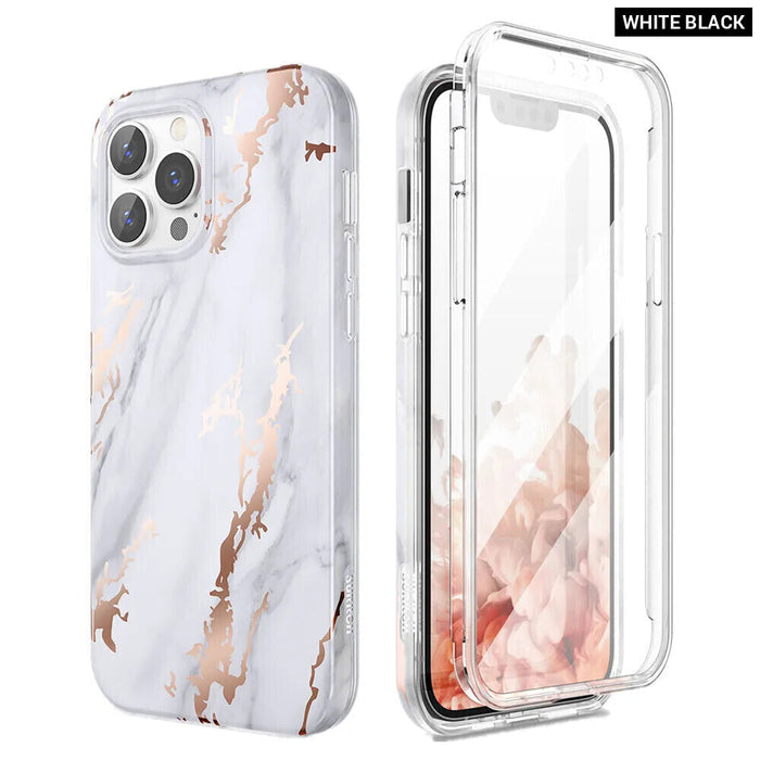 Marble 2 In 1 Shockproof Case For Iphone13 Pro Fashion Colour 360 Protection