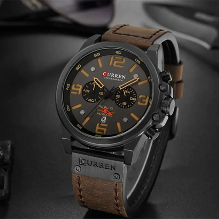 2018 Fashion Leather Strap Quartz Men Watches Casual Date Business Male Wristwatches