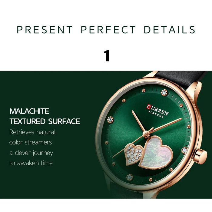 Charming Rhinestone Leather Quartz Wristwatch For Women