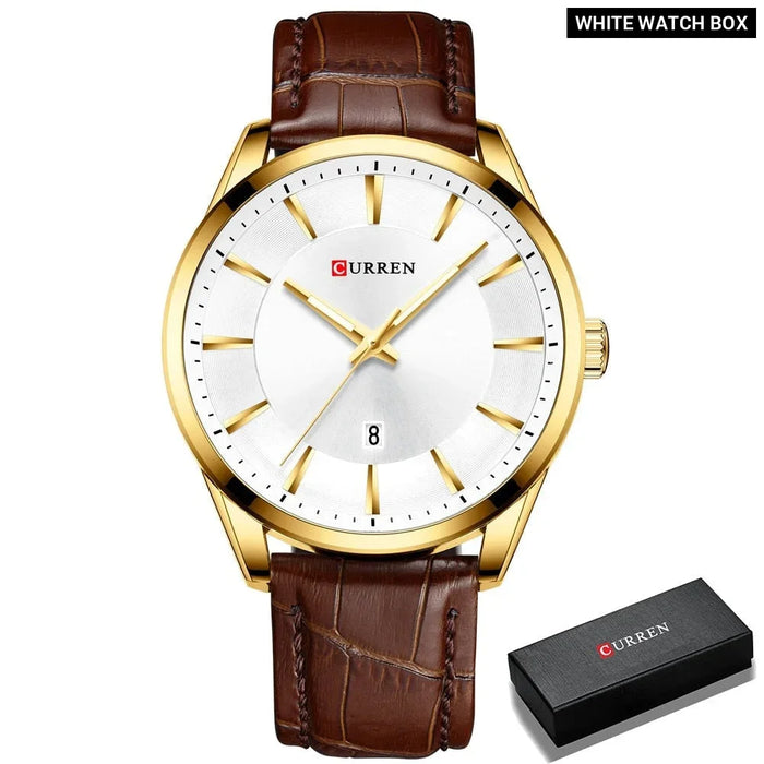 Business Leather Quartz Wristwatches For Men