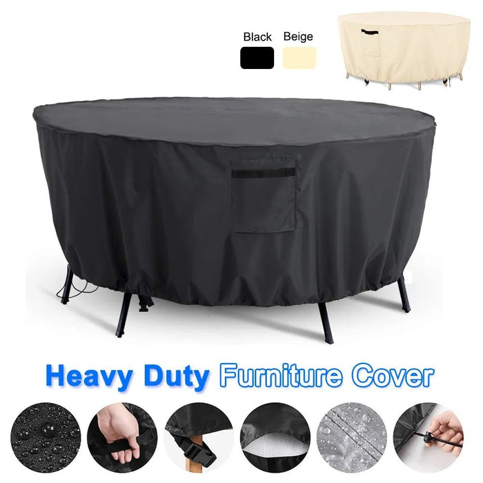 420D Outdoor Round Table Chair Set Cover Garden Furniture Waterproof Oxford Wicker Sofa Protection Patio Rain Snow Dust Covers