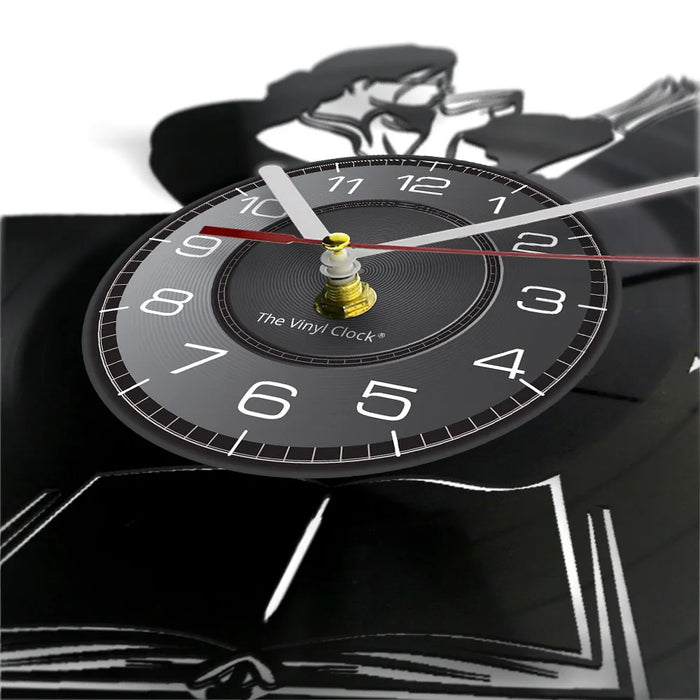 Reading Lady Vinyl Record Clock