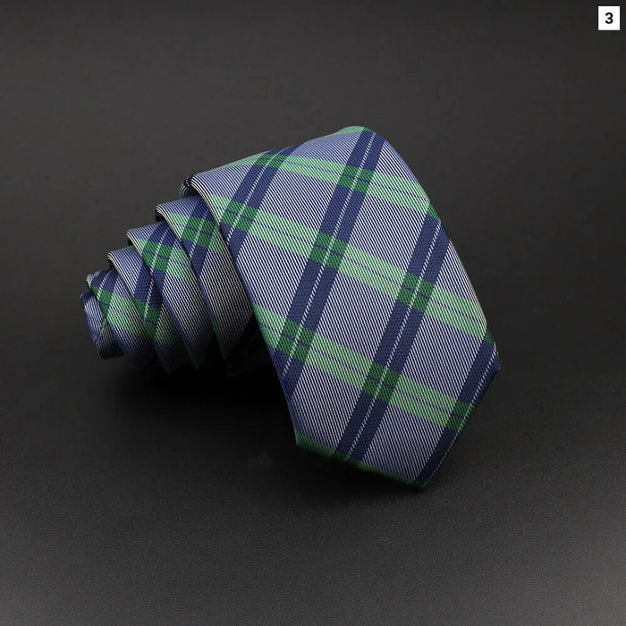 Classic Plaid Striped Tie For Weddings Business And Parties