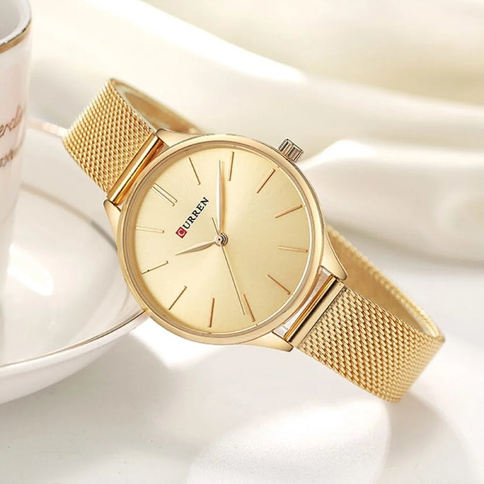 Elegant Simple Stainless Steel Quartz Wristwatches For Ladies