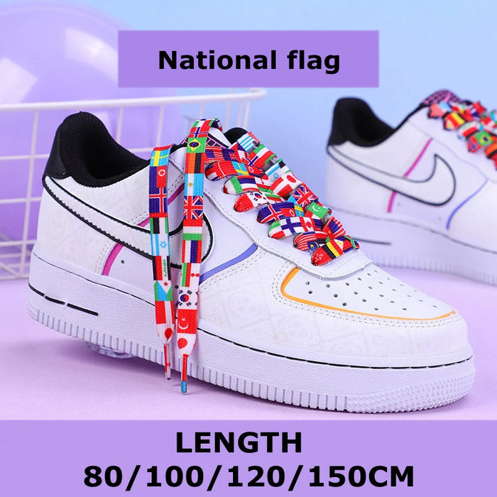 Flat Laces Rainbow Sneaker Colorful Print Gradient Casual