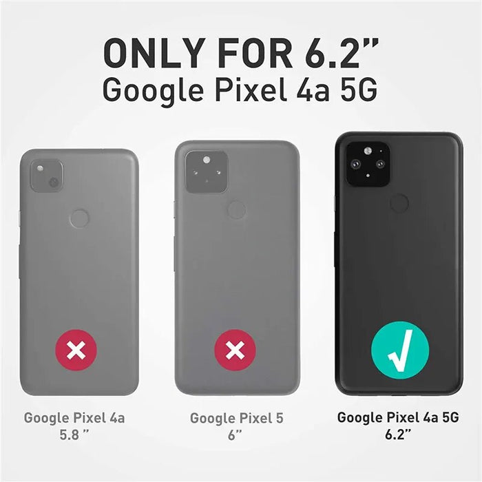 Full-Body Marble Glitter Case With  Built-in Screen Protector For Google Pixel 4A 5G