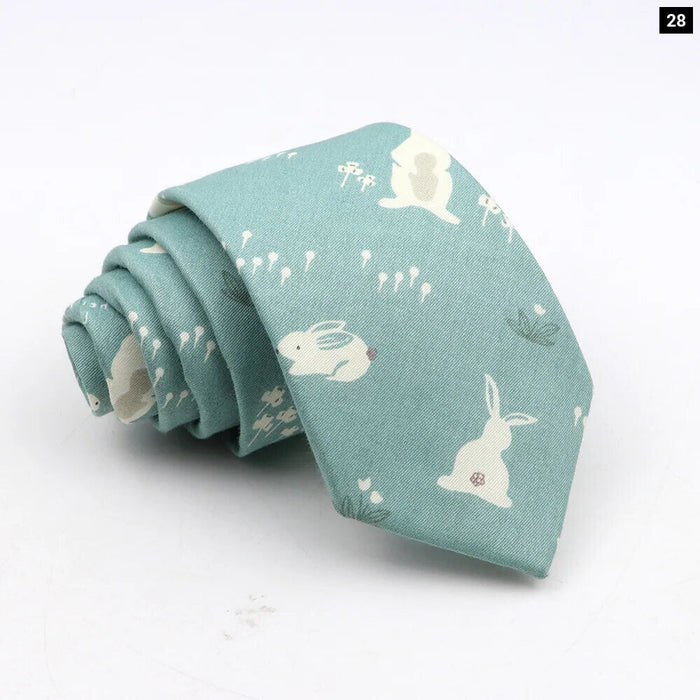 Floral Tie For Men Classic Cotton Necktie Weddings