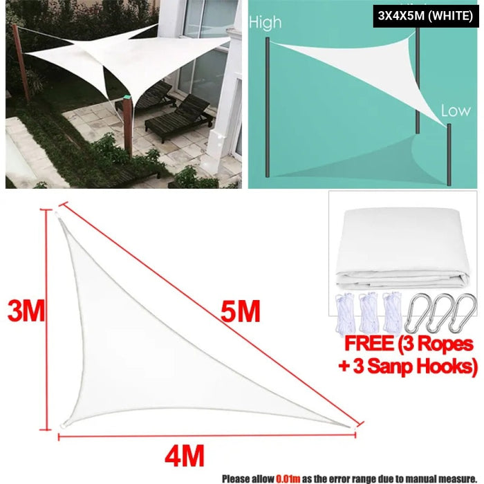 300D Waterproof Sun Shelter Triangle Sun Shade Protection Outdoor Garden Patio Pool Shade Sunscreen Sail Awning