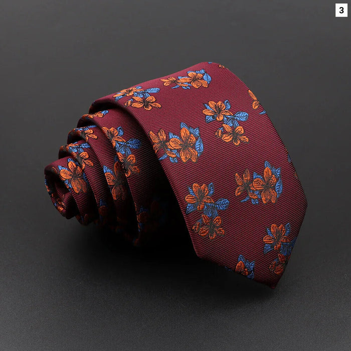 Floral Jacquard Necktie Classic Luxury For Business And Weddings