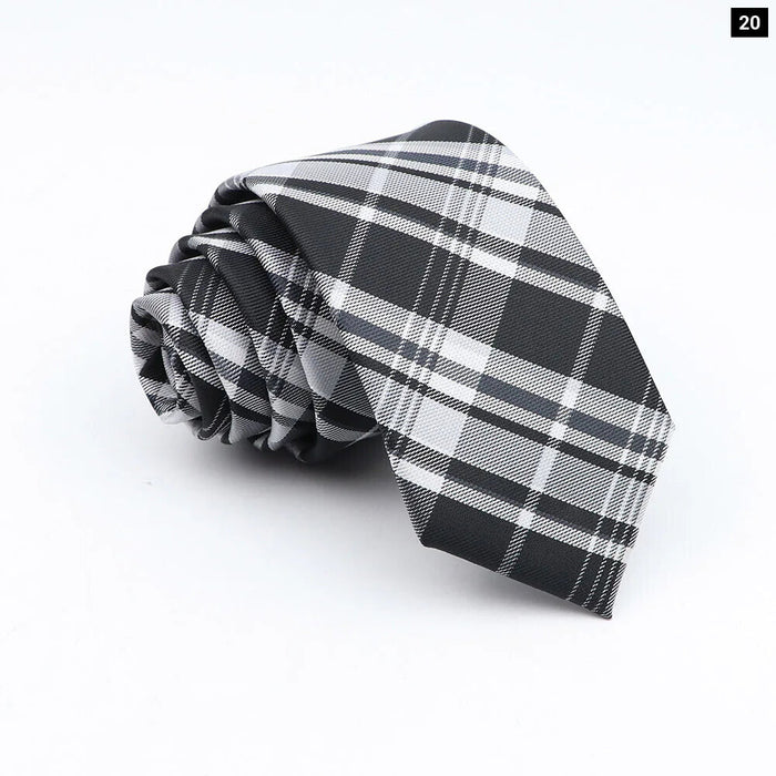 Classic Jacquard Plaid Neck Tie 6Cm Width