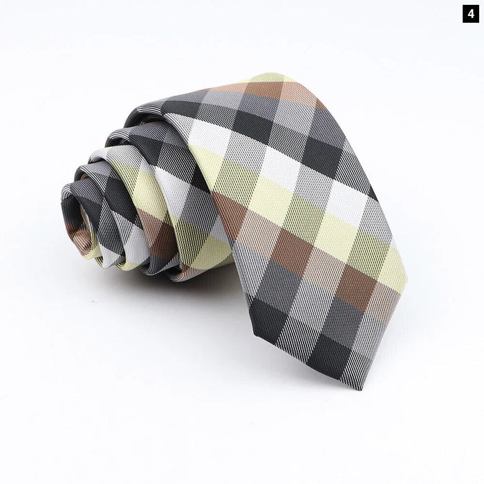 Classic Jacquard Plaid Neck Tie 6Cm Width