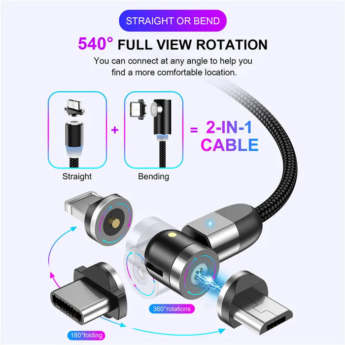 Fast Charging Magnetic Cable For Iphone Xiaomi