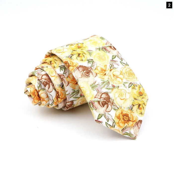 Floral Skinny Tie For Men Weddings And Parties