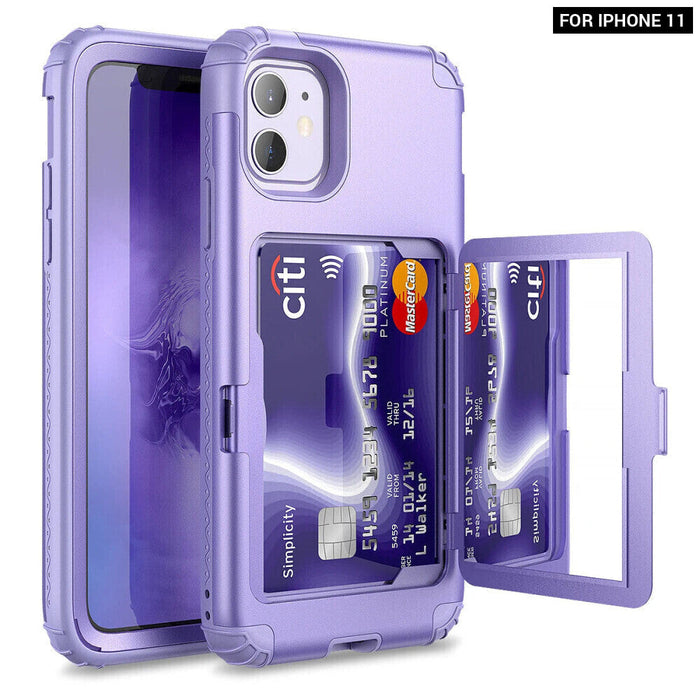 Iphone 12 Credit Card Wallet Case Shockproof Tpu Armor Cover