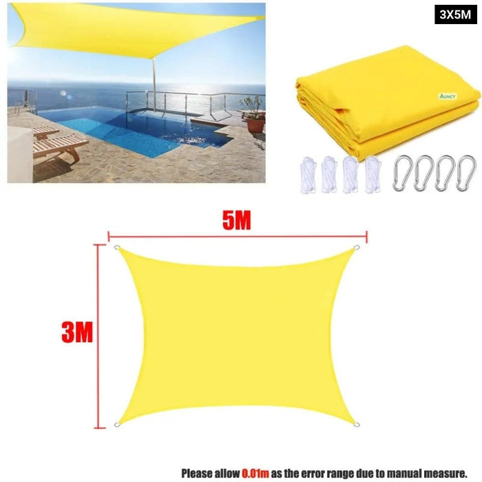 Waterproof Sun Shade Sail Square Rectangle Triangle Garden Terrace Canopy Swim Shade Yard Awnings