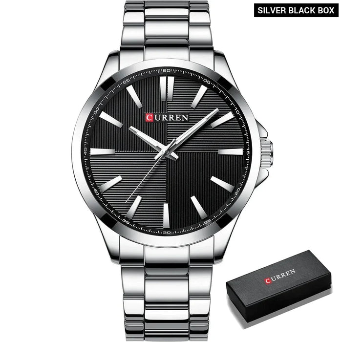 Business Stainless Steel Waterproof Wristwatch For Men