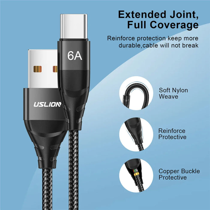 66W Fast Charge Usb C Cable For Huawei P40/P50 Pro Samsung/Xiaomi