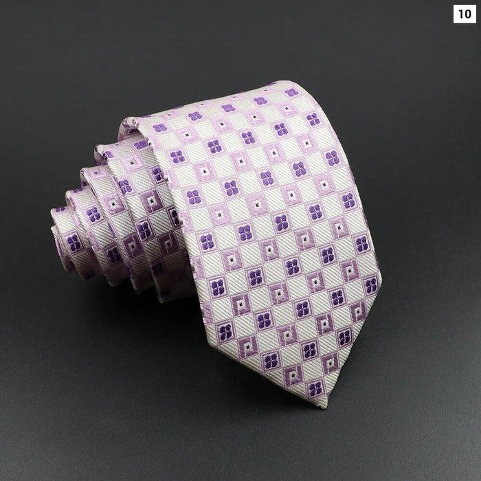 Silk Tie Classic Striped Plaid Necktie For Men 100% Jacquard Woven Business Wedding Party Daily Suit Gift