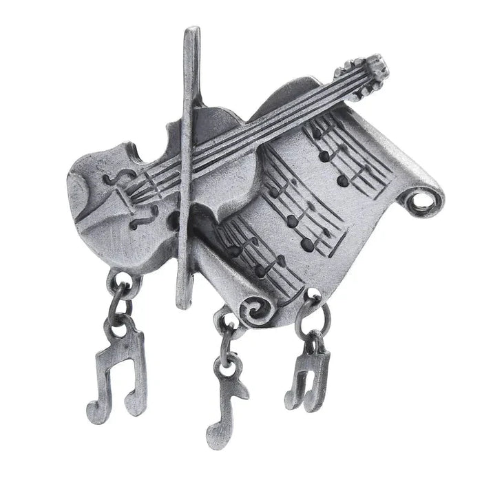 Vintage Violin Brooch Music Note Pin