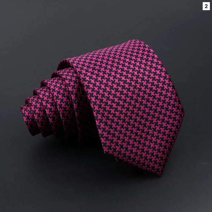 Classic Mens Tie Business Solid Colour Stripe Plaid Dots 7Cm Jacquard Wedding Daily Wear Cravat Gift