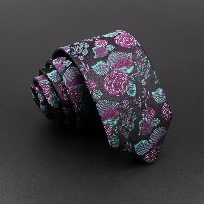 Floral Jacquard Necktie Classic Luxury For Business And Weddings