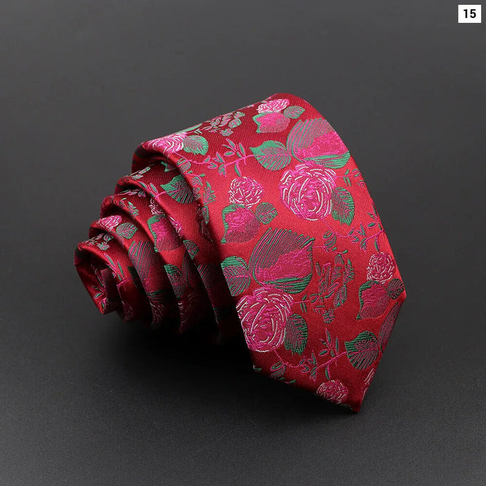 Floral Jacquard Necktie Classic Luxury For Business And Weddings