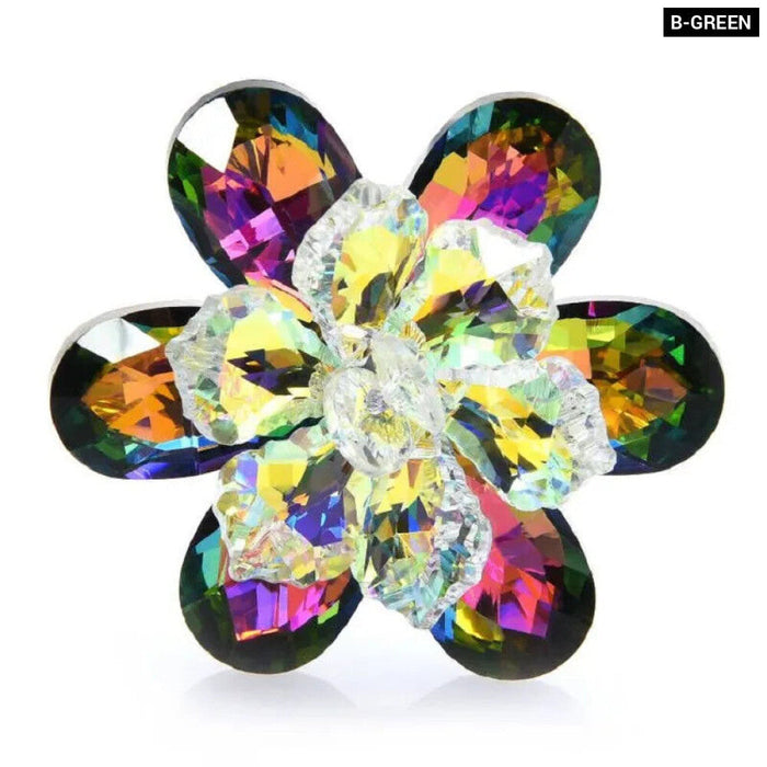 Glass Flower Brooch 14 Colours