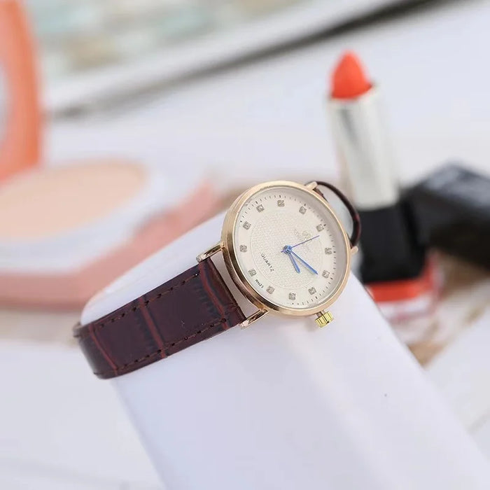 Mens & Womens Leather And Crystal Bracelets Quartz Wrist Watch Couple Set