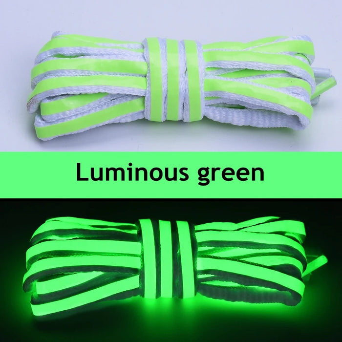 1Pair Semicircle Reflective Luminous Laser Sequin Shoe Laces 100/120/140Cm Length