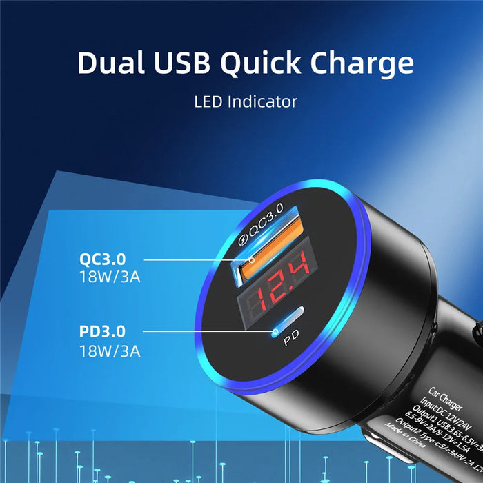 Fast Charge Usb Car Charger For Iphone 11 Xiaomi