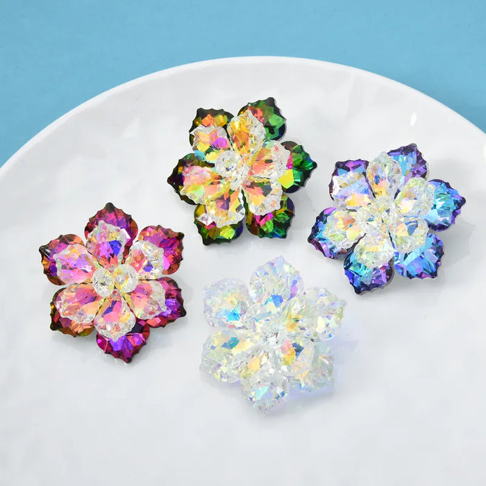 Glass Flower Brooch 14 Colours