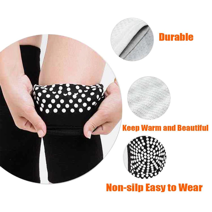 2 Pcs Wormwood Self Heating Knee Sleeve Pad For Arthritis Joint Pain Relief & Tendonitis Injury