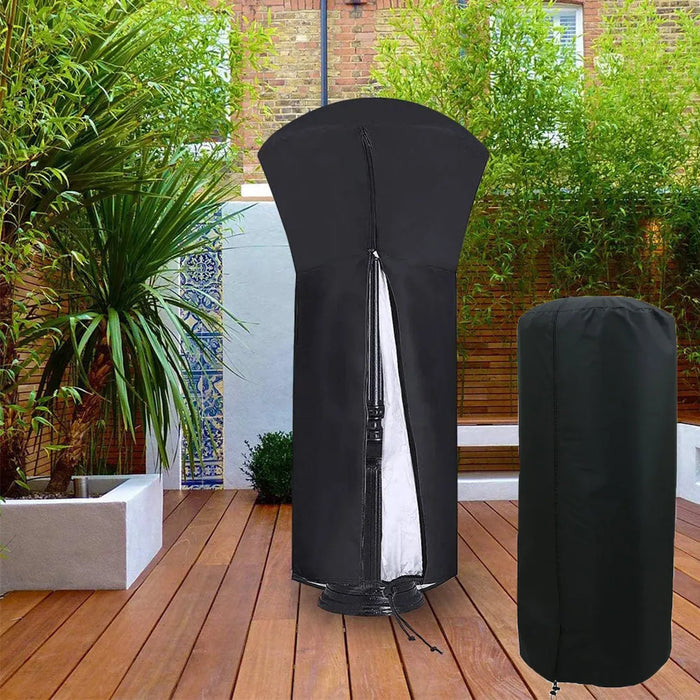 Patio Heater Cover Heavy Duty Waterproof Gas Pyramid Standup Outdoor Furniture Protector All-Purpose Covers With Zipper