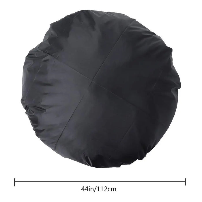 112cm Outdoor Black Round Waterproof BBQ Grill Dust Cover Dustproof Balcony Fire Pit Cover